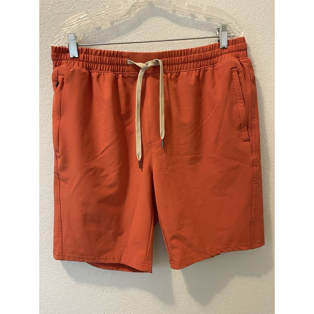 R.O.W Right Of Way Orange Mens Athletic Performance 9” Shorts Size Large